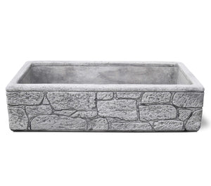 Lavello da Giardino Senza Rubinetto in Cemento Granulato di Marmo Lipari 80 Grigio