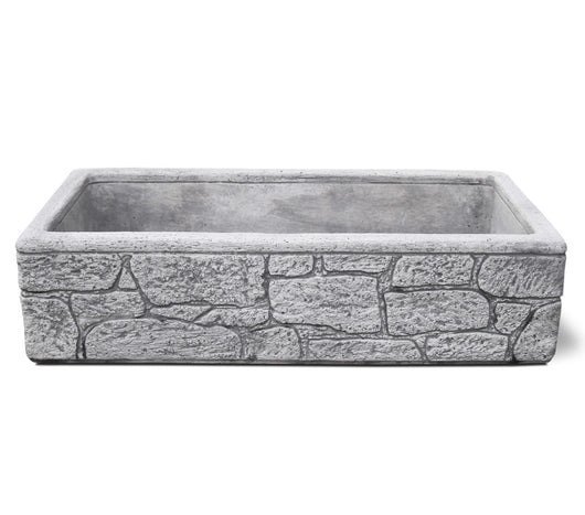 Lavello da Giardino Senza Rubinetto in Cemento Granulato di Marmo Lipari 80 Grigio