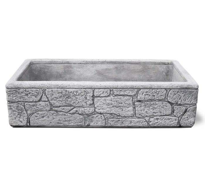 Lavello da Giardino Senza Rubinetto in Cemento Granulato di Marmo Lipari 80 Grigio