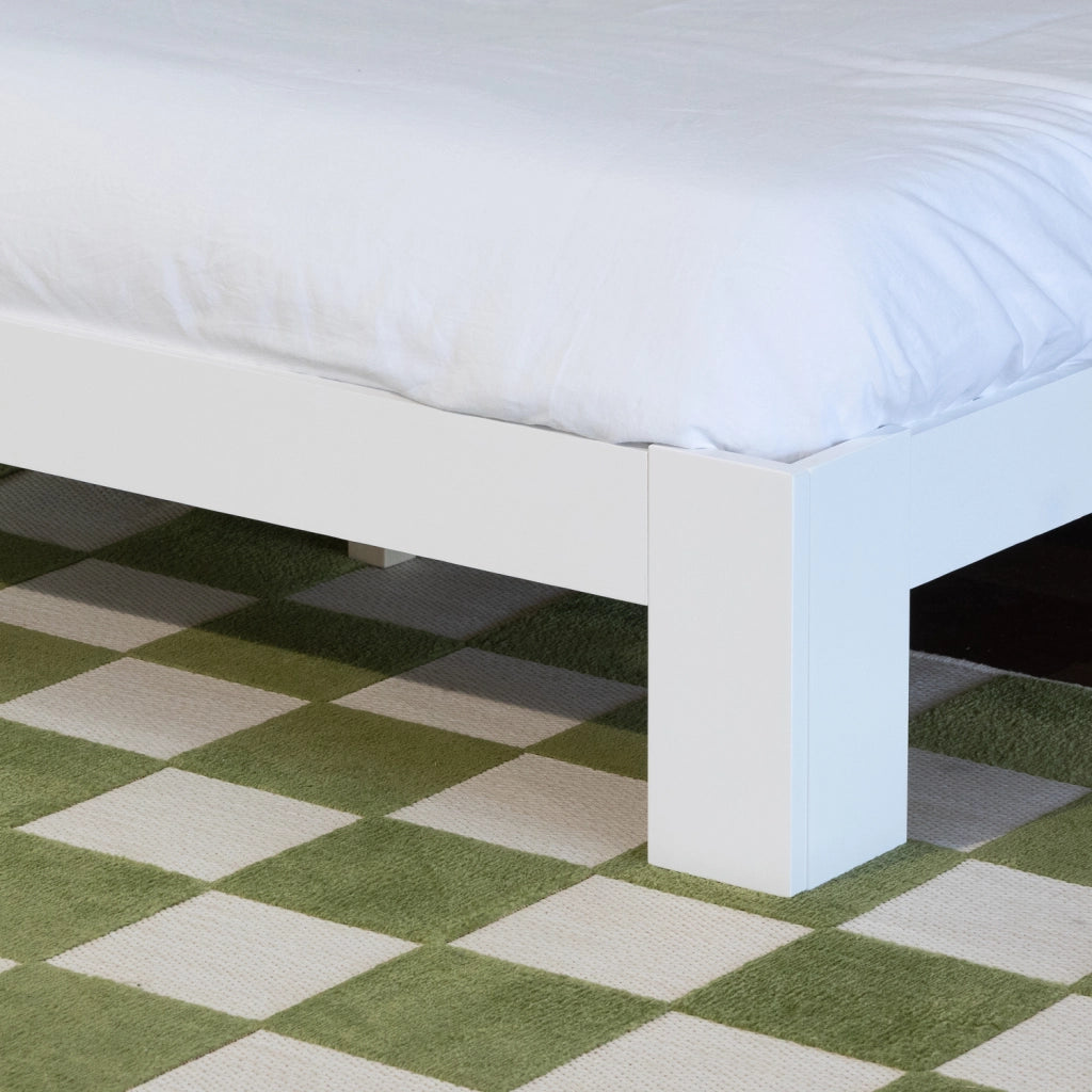 Letto in legno con testiera 140x200cm bianco FINN