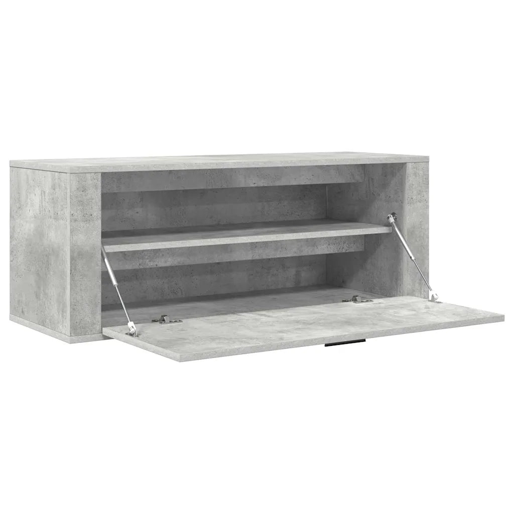 Scarpiera a Muro Grigio Cemento100x35x38cm in Legno Multistrato 821024