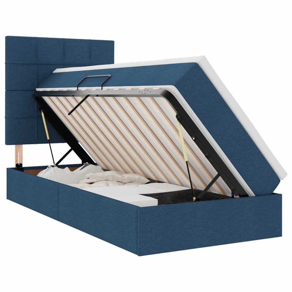 Letto con contenitore e LED con led Blu 90 x 200 cm Poliestere