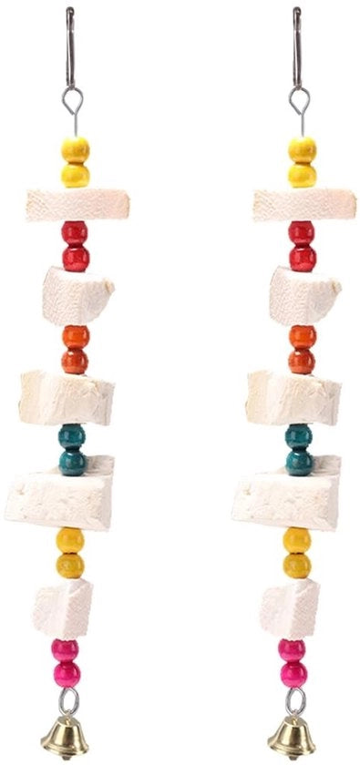 Set di Giocattoli per Uccelli - Gioco di Calcio con Palline - Adatto per Uccelli Grandi - Sicuro per Piccoli Animali - Inchiostro ricco di Calcio - Dimensioni 28 cm - Giocattoli per Animali