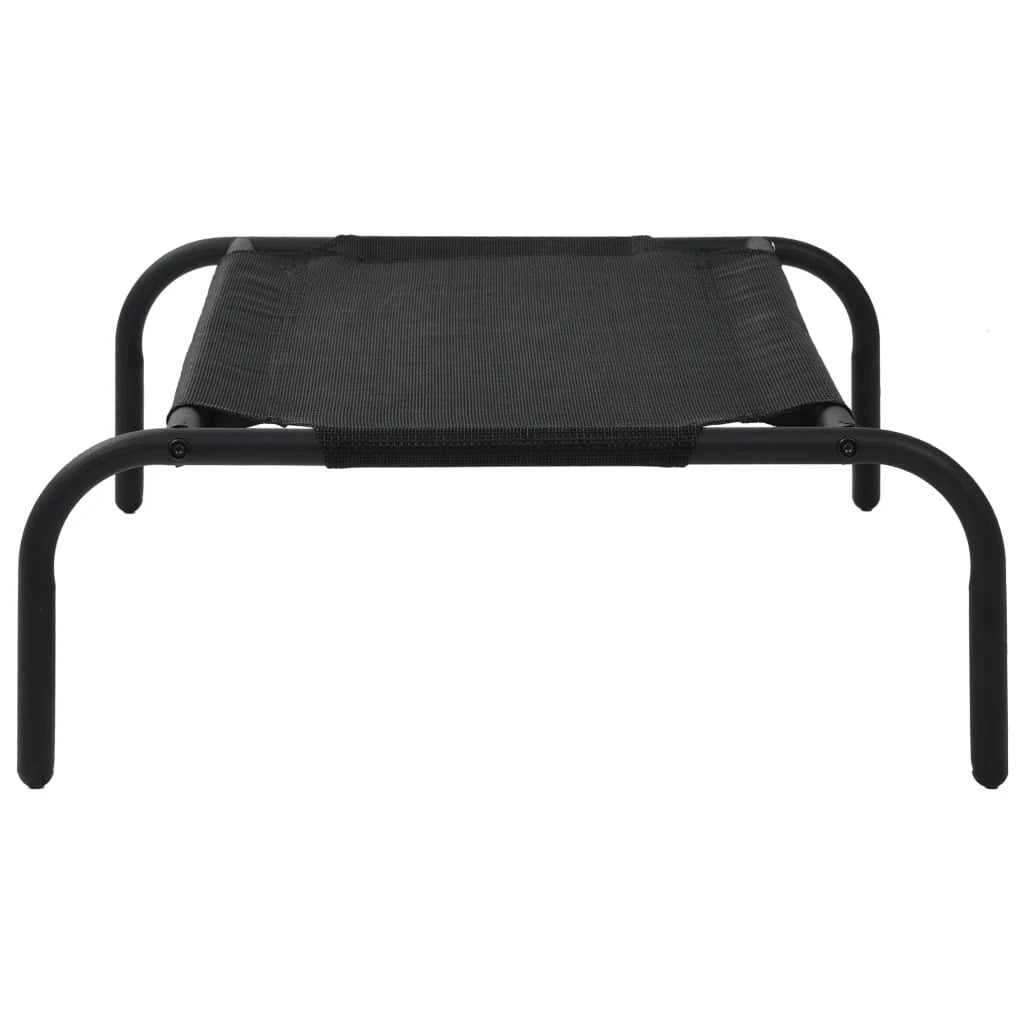Cuccia rialzata per cani piccola cesta per cani in textilene 90 x 50 x 20 cm nero 02_0001544