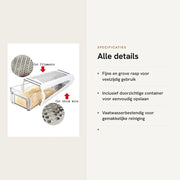 Raspatore per Formaggi e Verdure Bifacciale con Contenitore - Raspatura Fine/Grossolana - Adatto per Formaggi e Verdure - Formato Compattibile - Materiale ABS/PS - Raspatore per Cucina