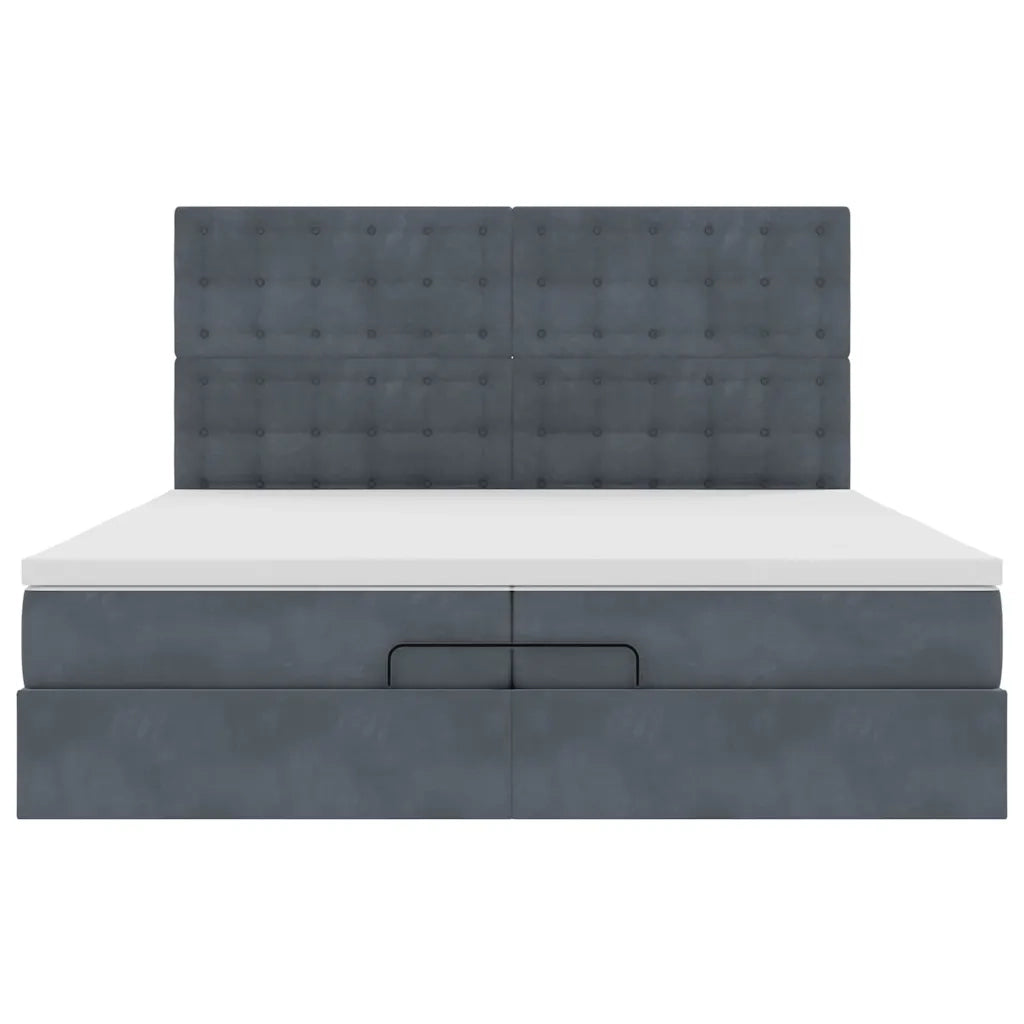 Struttura Letto Pouf con Materassi 200x200 cm Velluto