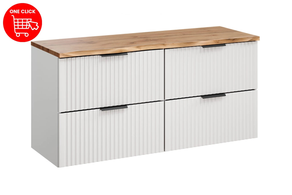 Set mobili bagno 120 cm con piano Adel White 120 x 1401 x 46 cm