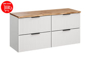 Set mobili bagno 120 cm con piano Adel White 120 x 1401 x 46 cm