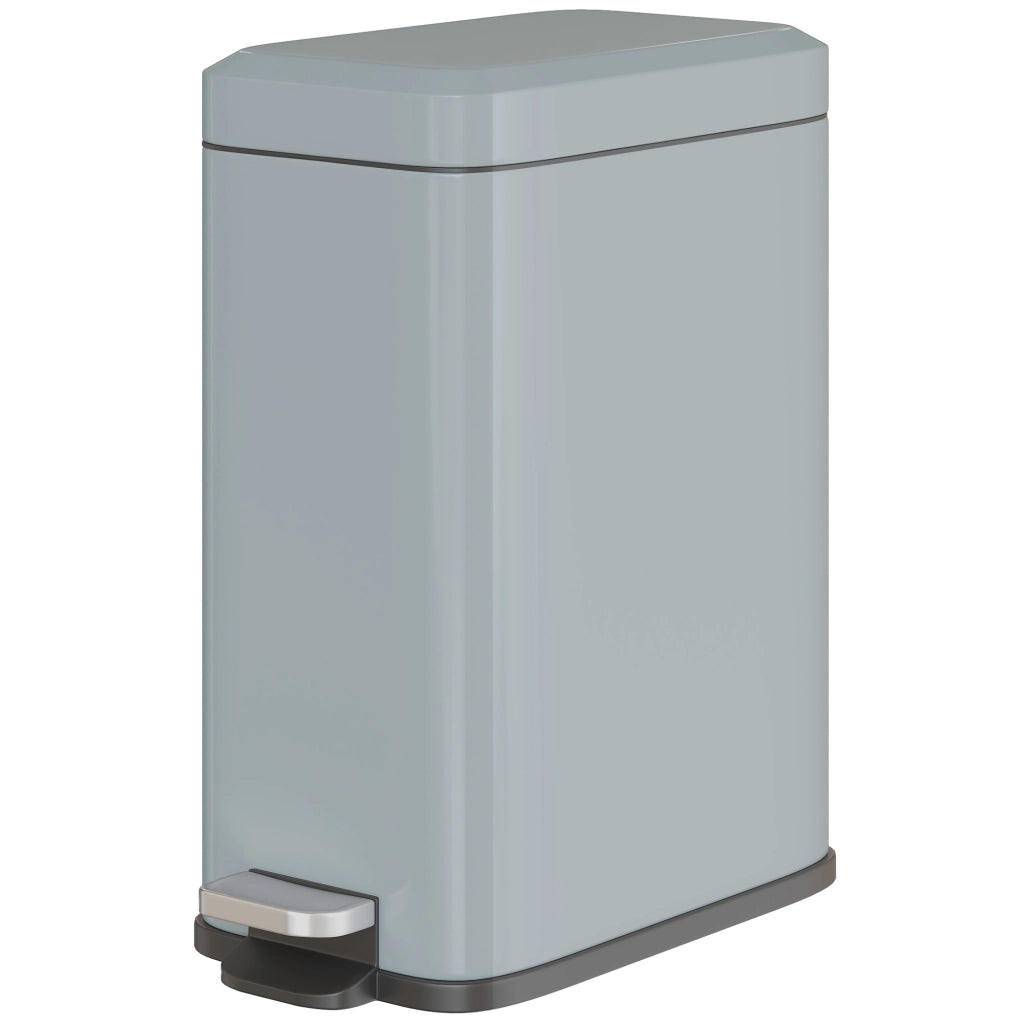 Secchio della spazzatura in metallo ¨C zephmum ¨C Pedale, 5 L, Grigio