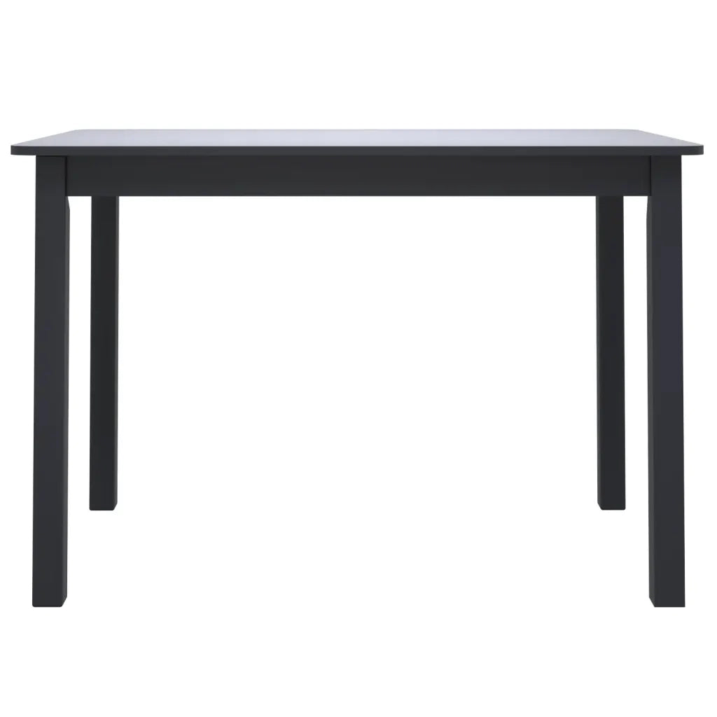 Tavolo da Pranzo Nero 114x71x75cm in Legno Massello di Hevea 247364