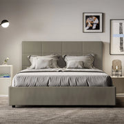 Letto matrimoniale francese senza rete imbottito 140x200 similpelle cappuccino Mika