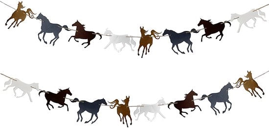 Decorazioni per festa a tema cavalli - 16 pezzi - Festa per bambini - Bandiera cavallina - Banner di compleanno - Bandiere per festa bambini - Facile da appendere