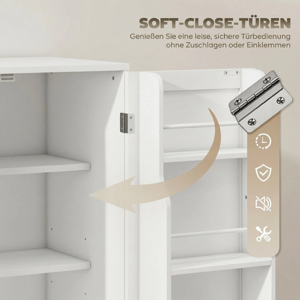 Cassettiera moderna per cucina con cassetti e scaffali regolabili ¨C zephmum ¨C bianco