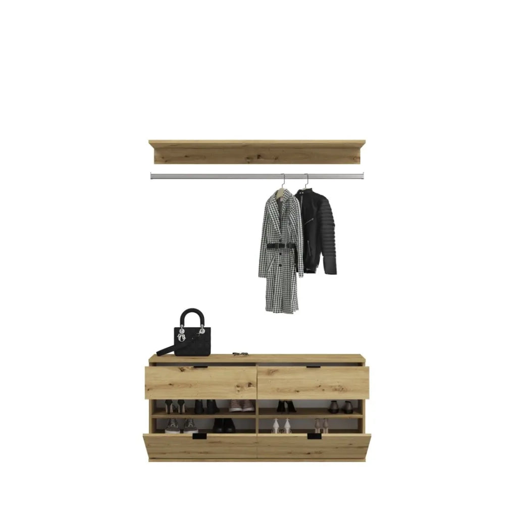 Armadio contenitore 6 porte + 4 cassetti – Rovere chiaro – BODITE