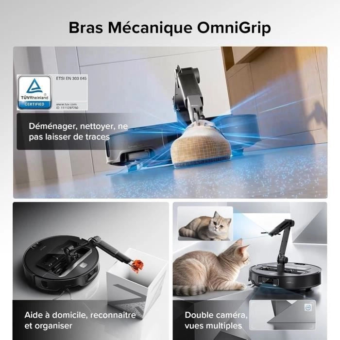 ROBOROCK SAROS Z70 - Robot aspirapolvere - Braccio articolato OmniGrip - Potenza 22000 Pa - Design ultra sottile