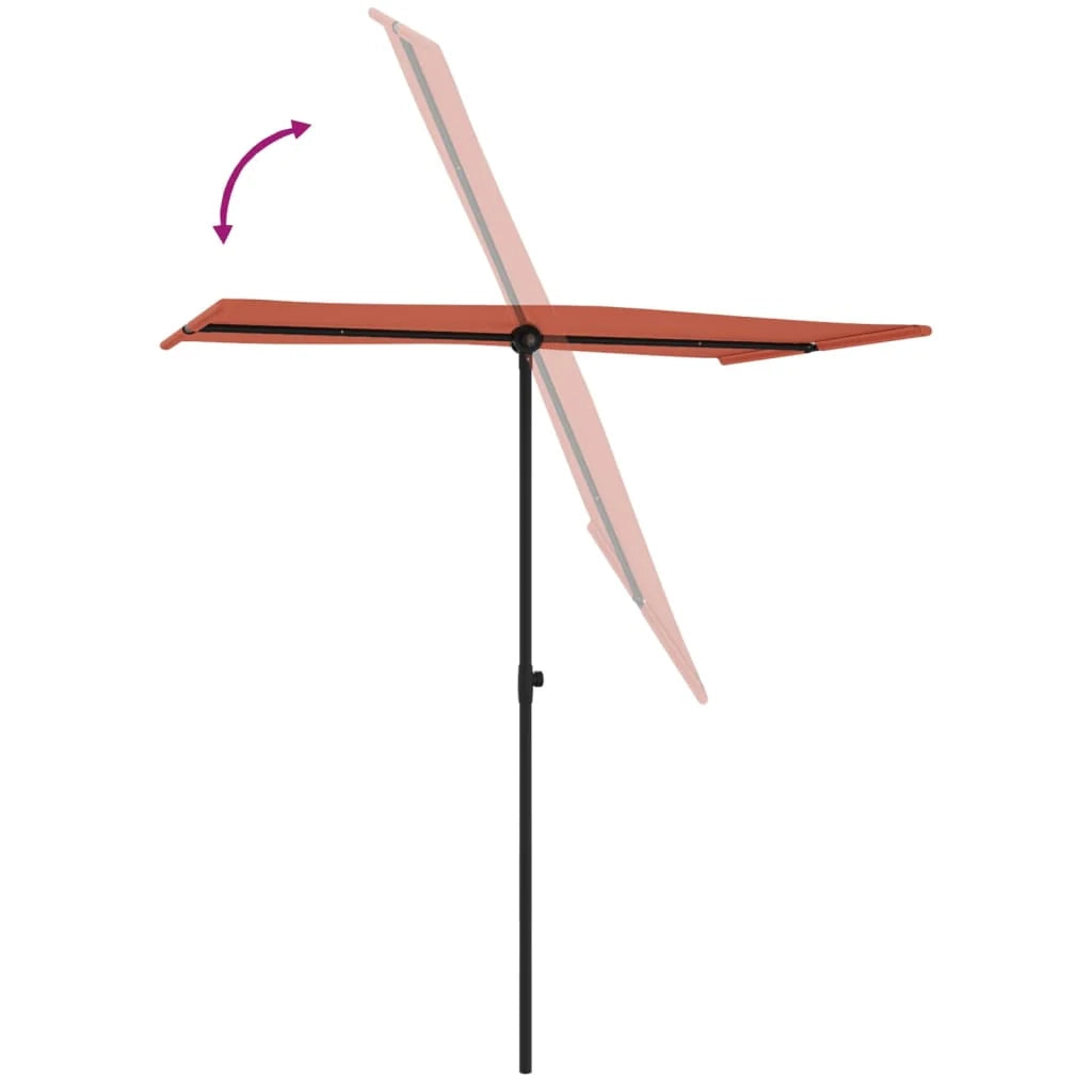 Ombrellone da esterno con palo in alluminio 180 x 130 cm arancione 02_0008218