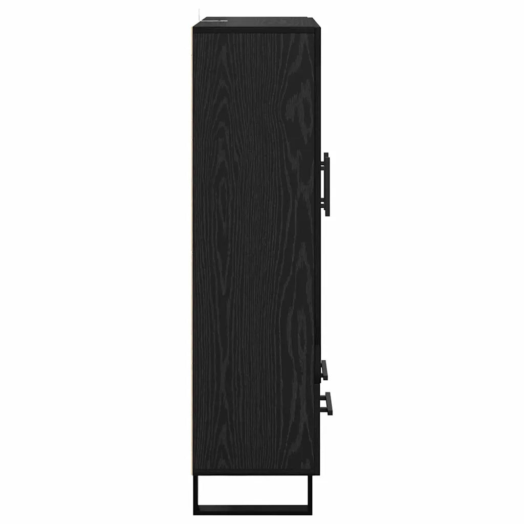 Credenza | Madia | Buffet da pranzo | Armadio da pranzo Rovere Nero 69,5 x 31 x 115 cm Legno multistrato