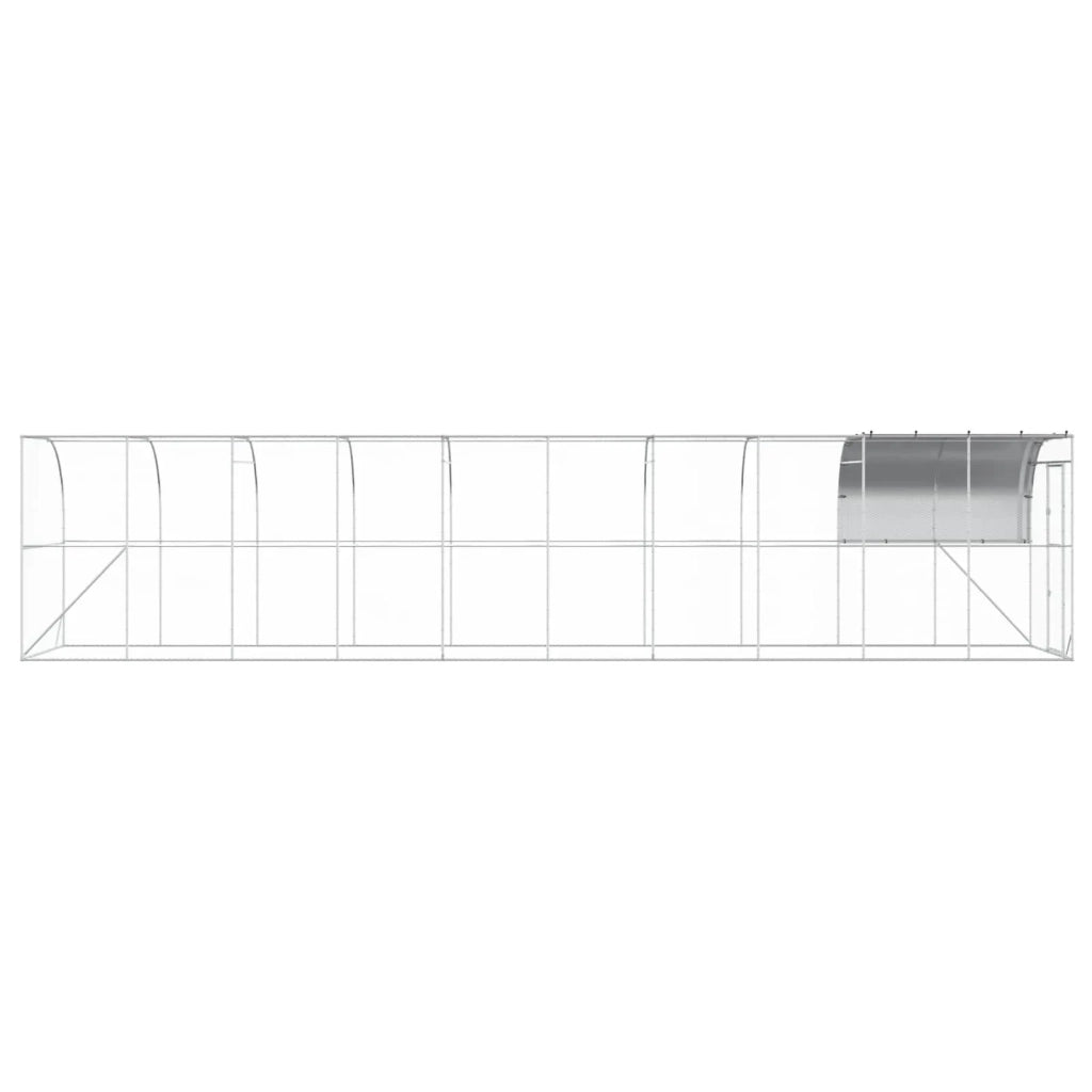 Gabbia per Polli Contro il Muro Argento 1000 x 200 x 215 cm 3434744
