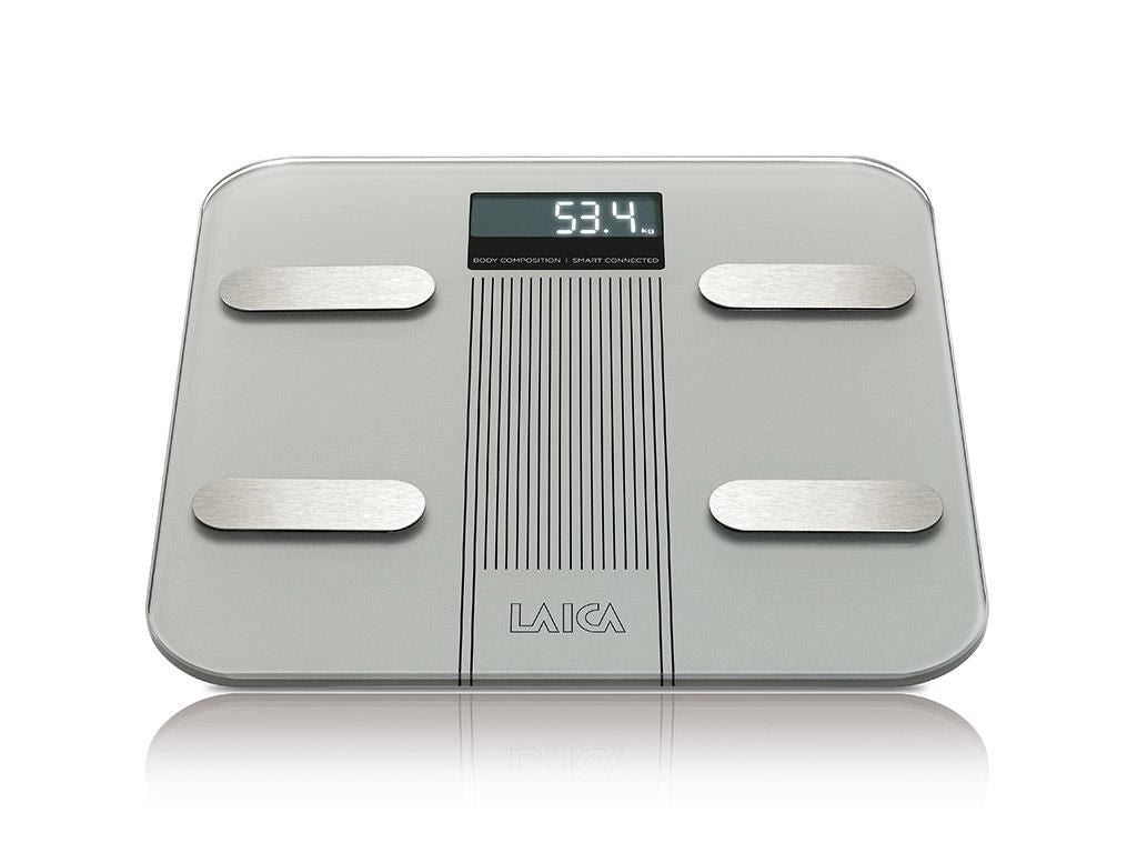 Laica PS7005 bilance pesapersone Rettangolo Grigio, Acciaio inox Bilancia pesapersone elettronica