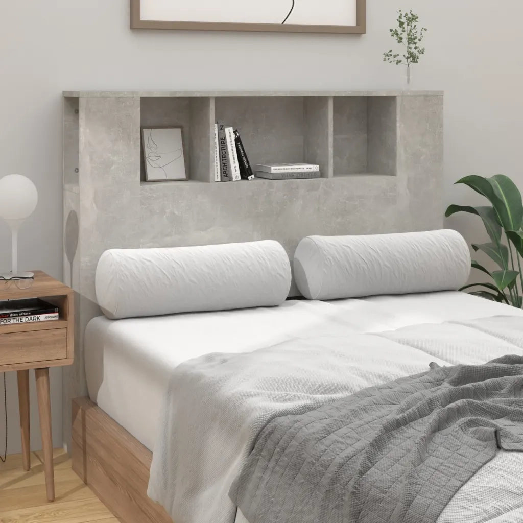 Testiera con Scomparti-Testata con Ripiani Grigio Cemento 120x18,5x102,5 cm