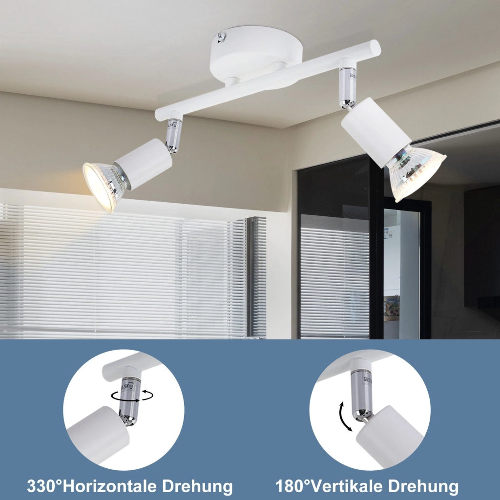 ZMH Faretto da soffitto bianchi orientabili 330° moderni GU10 per camera letto soggiorno interno