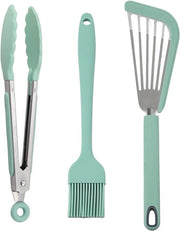 Set di aiuto in cucina - 3 pezzi di spatola, tazza da cucina, pennello per cottura - spatola in silicone con trattamento antigrippaggio - per girare pesce e uova