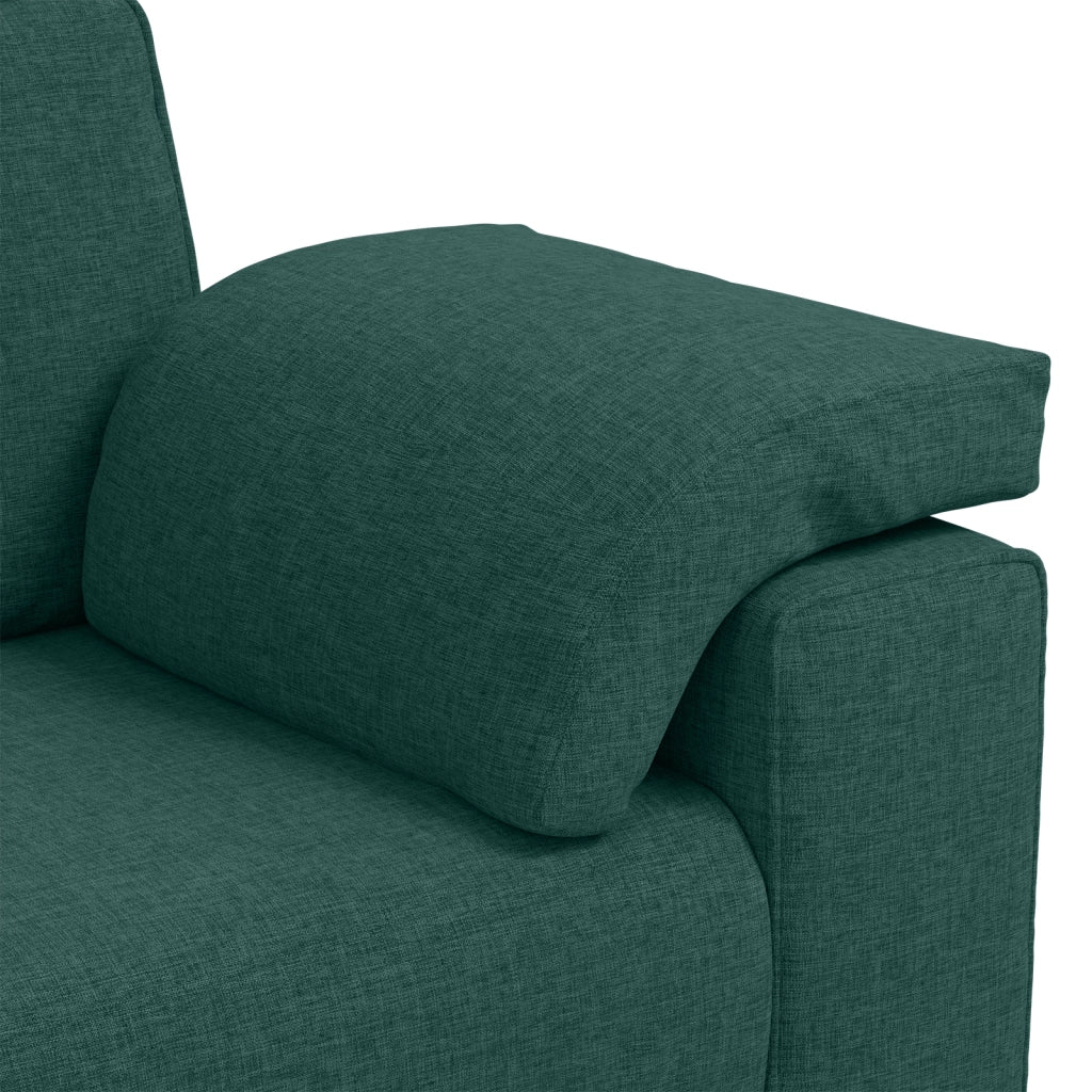 Set Divano 3 Pezzi con Cuscini Verde Scuro