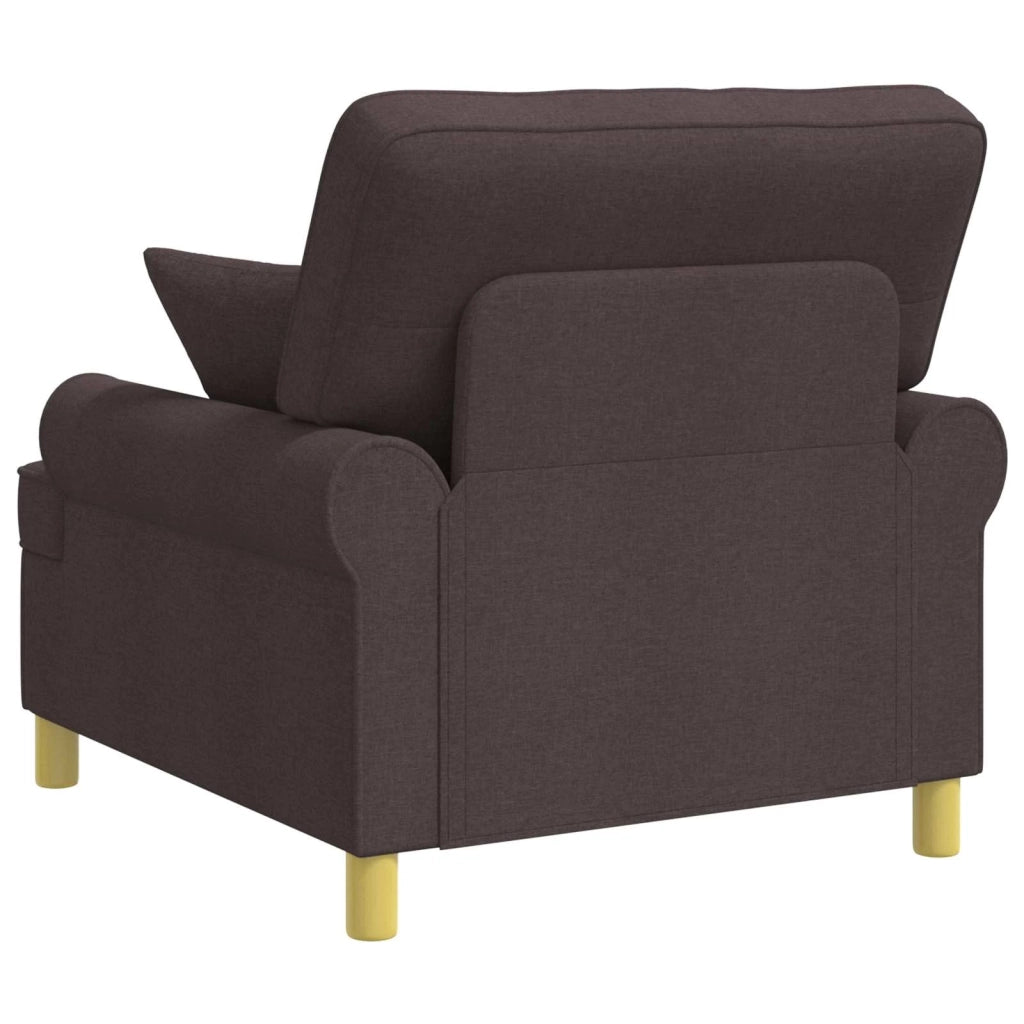 Poltrona XL con Cuscini Marrone Scuro Tessuto 42043487