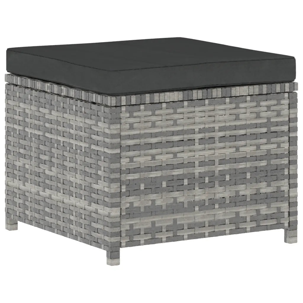 Set Divani da Giardino 5 pz | Set Salotto da Giardino con Cuscini in Polyrattan Grigio
