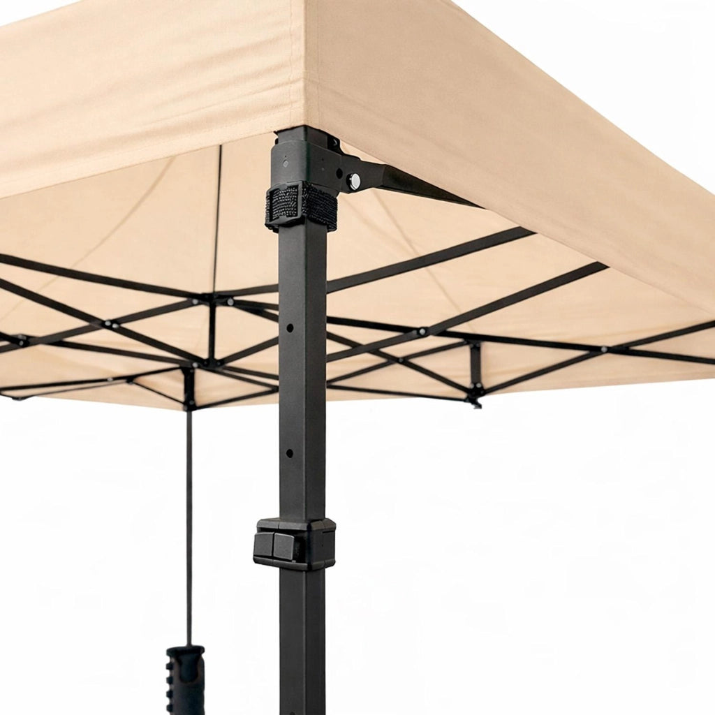 Gazebo Professionale In Acciaio Richiudibile Automatico Con Telo Oxford 1200D PVC Impermeabile E Anti UV Struttura A Fisarmonica Completo Di Sacche Zavorra E Borsa Trasporto Per Sagre Feste Eventi 3x4.5 M Beige