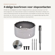 Fornitura a 4 pezzi di copertura per contatore elettrico in cemento - Materiale di alta lega - Dimensione 160 mm - Inclusa adattatore - Adatto per muratura