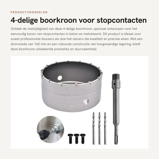 Fornitura a 4 pezzi di copertura per contatore elettrico in cemento - Materiale di alta lega - Dimensione 160 mm - Inclusa adattatore - Adatto per muratura