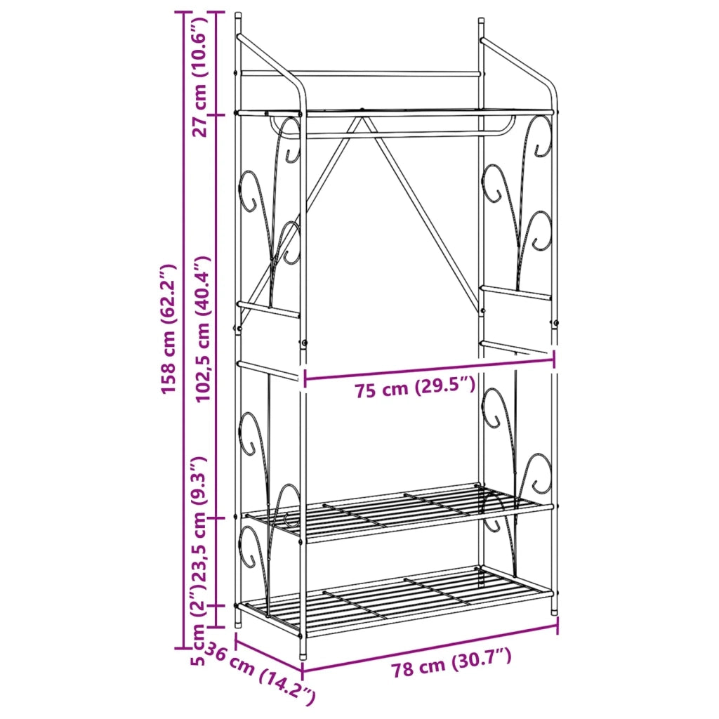 Set di 2 mobili moderni aperti 78 x 36 x 158 cm finitura opaca stile minimalista metallo nero 02_0056127