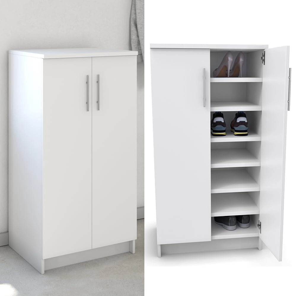 Mobile porta scarpe Dalia, Bianco, 56 x 108 cm, adatto per riporre fino a 21 paia di scarpe