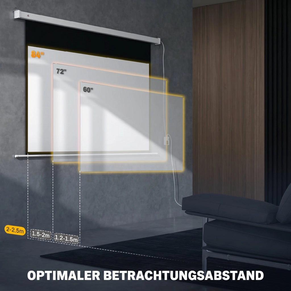 Telo da proiezione elettrico 120 pollici 16:9 HD 4K ¨C Minimal ¨C 212x150 cm bianco