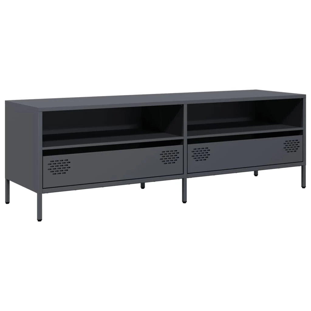 Mobile TV multimediale scaffale TV mobile TV sala da pranzo soggiorno camera da letto antracite 135 x 39 x 43,5 cm acciaio laminato a freddo antracite 02_0026391