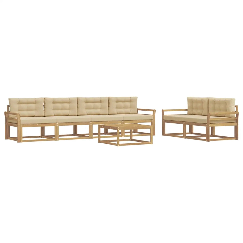 Set di divani da esterno 6 pz Bianco e Beige 3386097