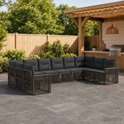 Set Divano da Giardino 10 pz Grigio e Grigio Scuro polyrattan 3435233