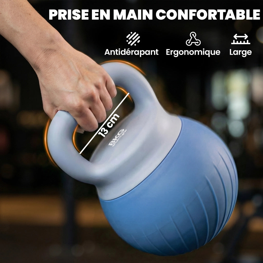 Kettlebell 8 kg ¨C Xylo ¨C Impugnatura Ergonomica Antiscivolo, Blu