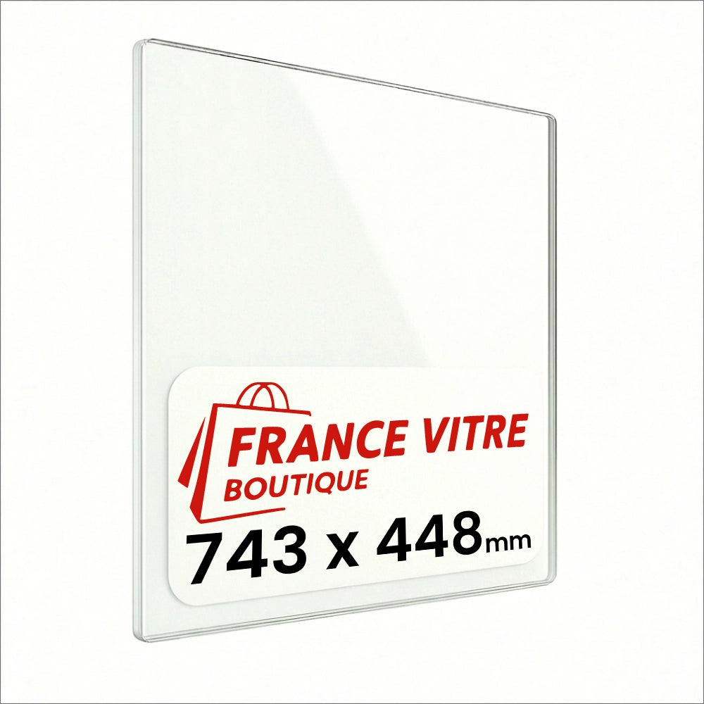 FRANCO BELGE - modello : ubinas - 743 x 448 x 4 mm - Vetro per stufa a legna - vetro camino di ricambio - vetro per caminetto resistente al fuoco - France Vitre