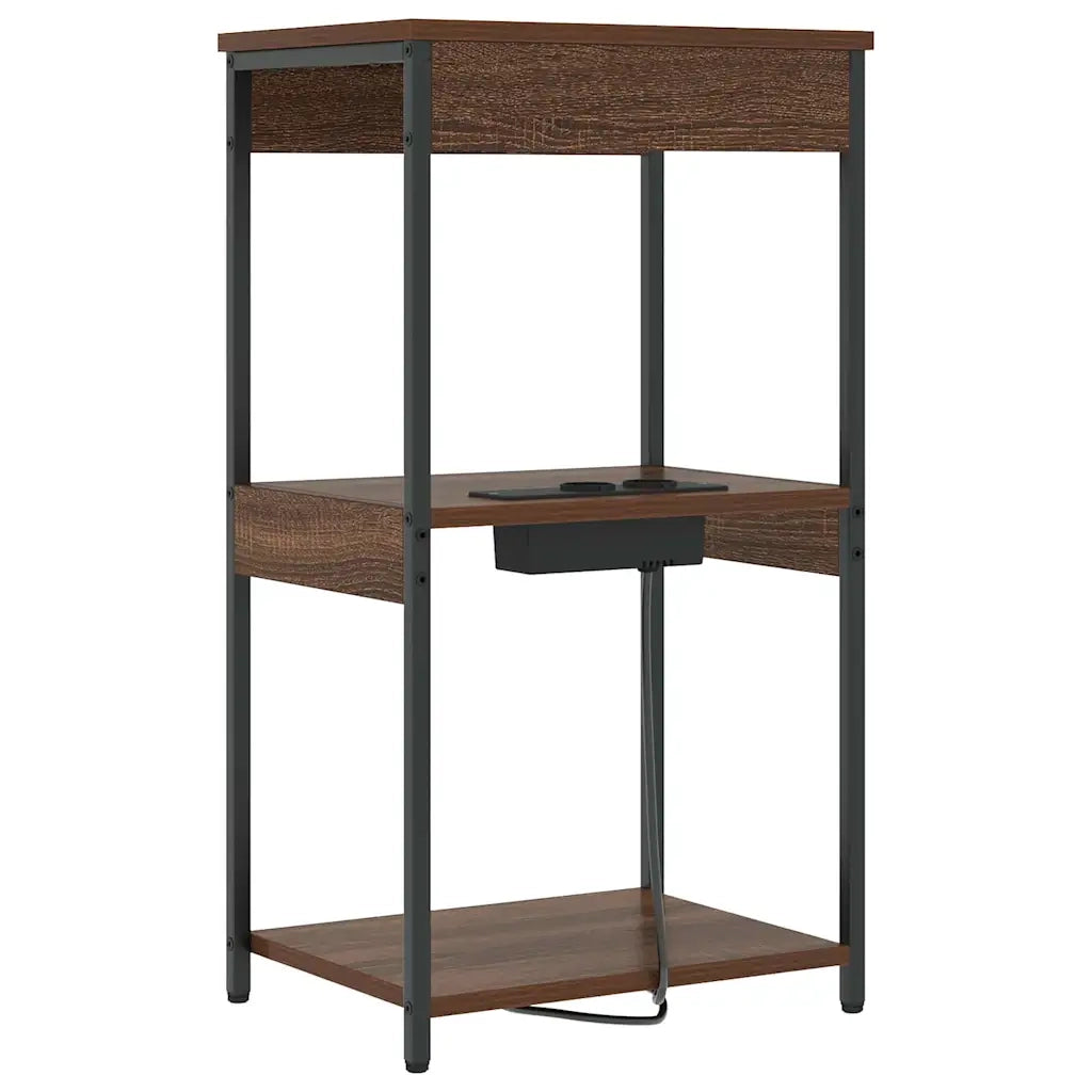 Armadio da Notte con lo scaffale Rovere Marrone 41 x 31 x 76 cm 859549