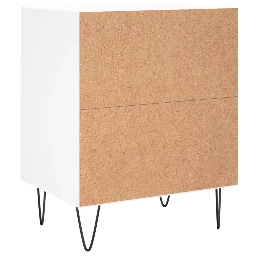 Comodini 2 pz Bianchi 40x30x50 cm in Legno Multistrato 826781
