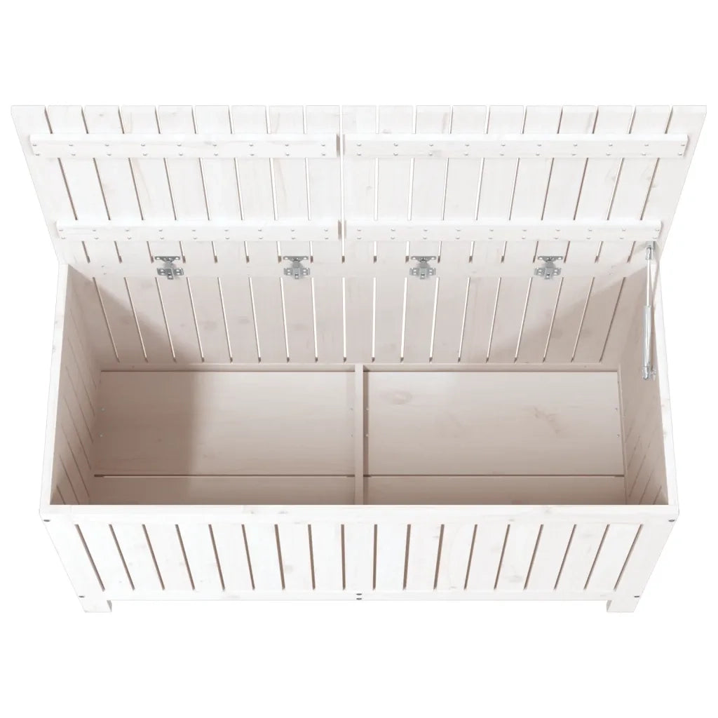 Contenitore da Giardino Bianco 121x55x64 cm Legno Massello Pino CFW4929094