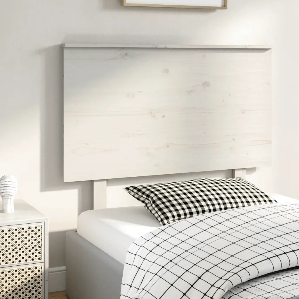 Testiera per Letto Bianca 104x6x82,5 cm Legno Massello di Pino 819156