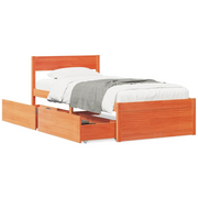 Letto singolo | Letto per adulti | Letto senza Materasso Marrone Cera 90x190 cm in Legno di Pino