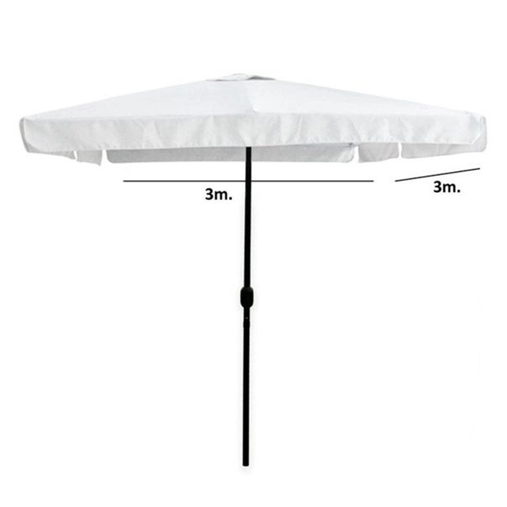 Trade Shop - Ombrellone Da Giardino Arredo Esterno Balcone Terrazzo Patio 3x3 Mt Bianco 223233 -