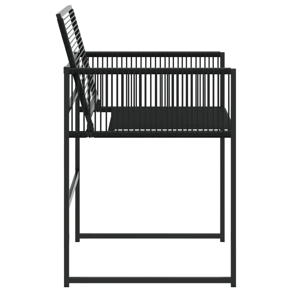 Sedie da Giardino 4 pz Nere in Polyrattan 4008578