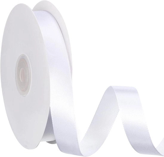 Lint decorativo premium a 15 mm x 50 m in seta bianca