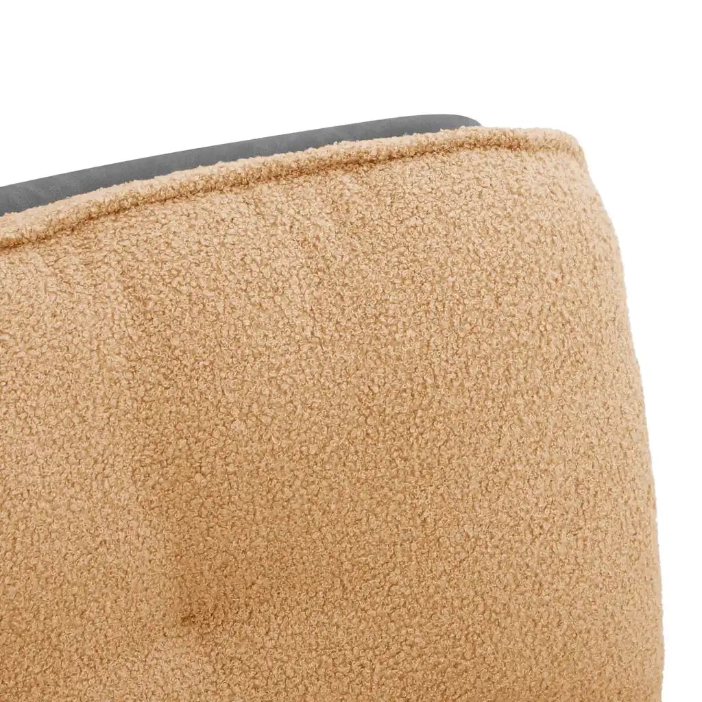 Sedia da Ufficio | Sedia da Gaming Girevole in Tessuto Riccio Beige Effetto Lana