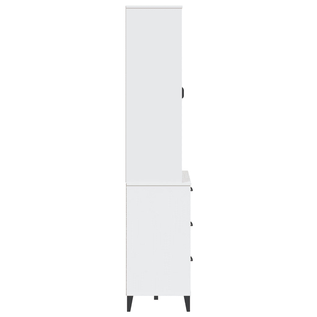 Credenza VIKEN Bianca 80x40x190 cm in Legno Massello di Pino 3207144